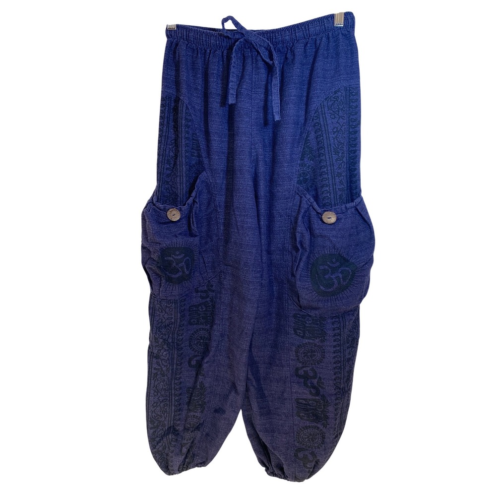 Harem 100% cotton Pants Boho Hippie Yoga Joggers Purple Unisex global